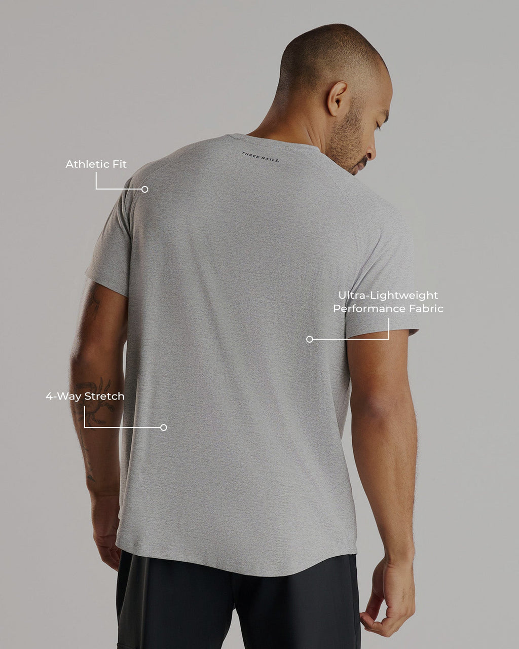 Aion-Lite™ Tee "Cross" - Grey Marl