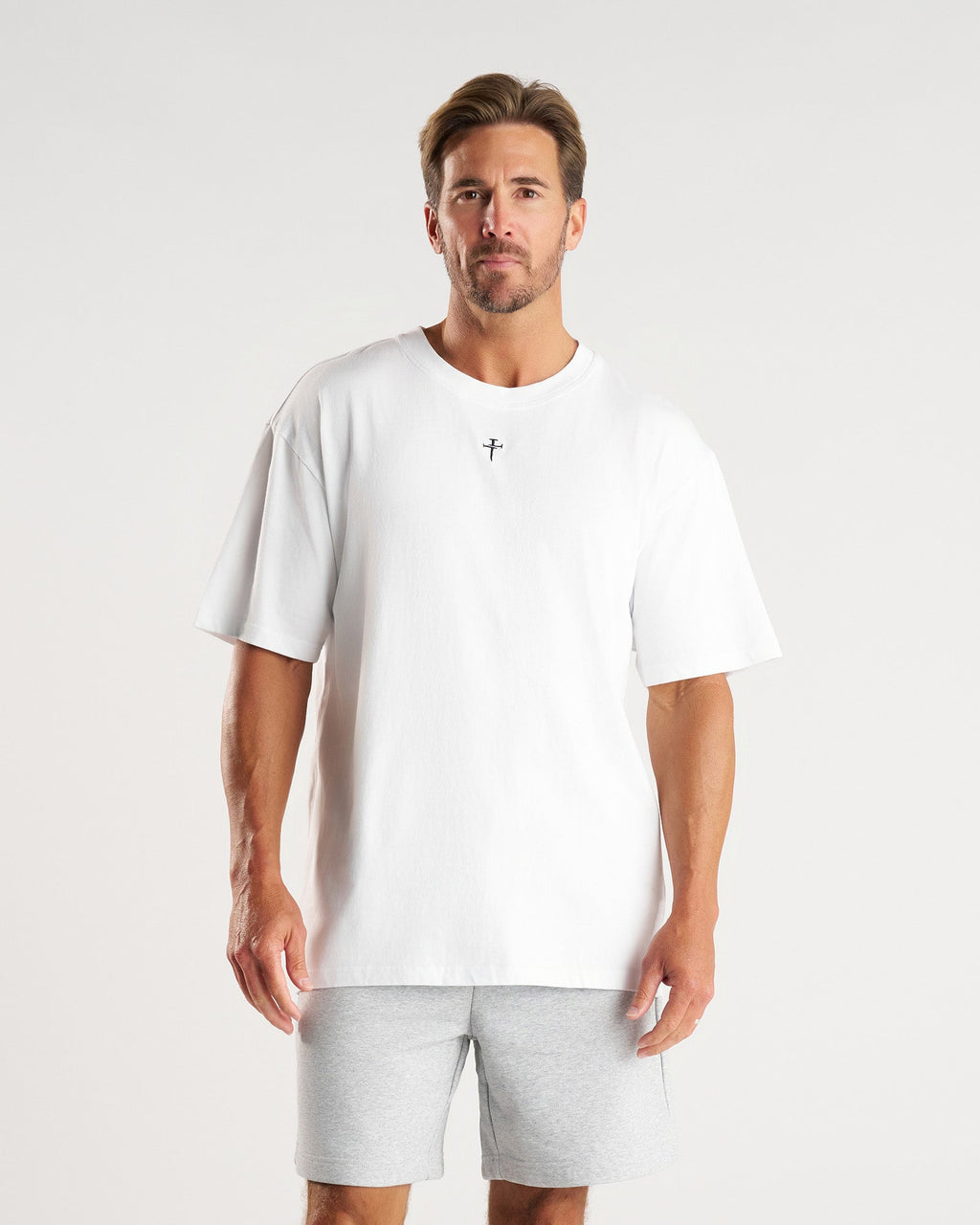 Heavyweight Cotton Oversized Tee "FHG" - White